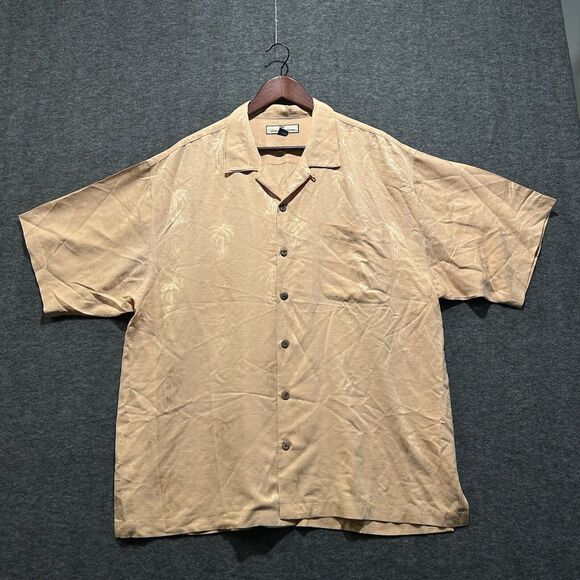Tommy Bahama Short Sleeve Button Down 100% Silk Hawaiian‎ Xl Orange Men’s - Picture 1 of 5